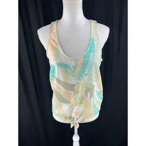 Prana Womens XS McKenzie Tank Top Tie Front Floral Beach Sleeveless‎ Tencel